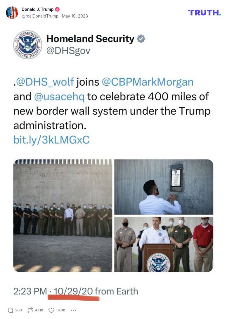 Post image from Donald Trump