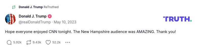 Post preview from Donald Trump