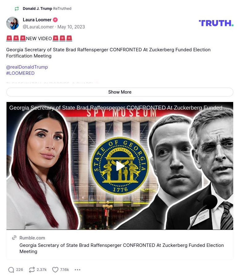 Post image from Donald Trump