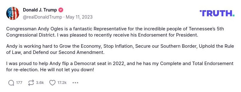 Post preview from Donald Trump