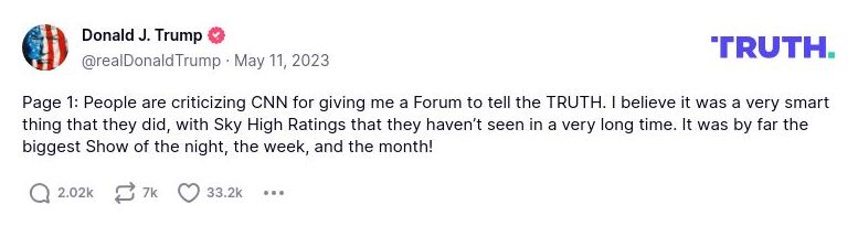 Post preview from Donald Trump