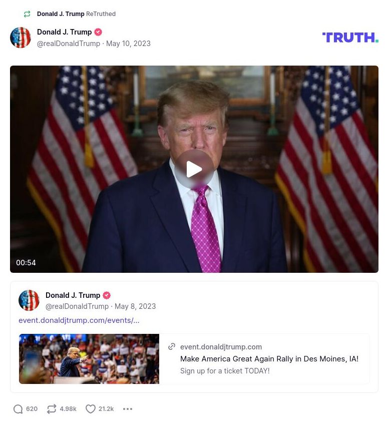 Post image from Donald Trump