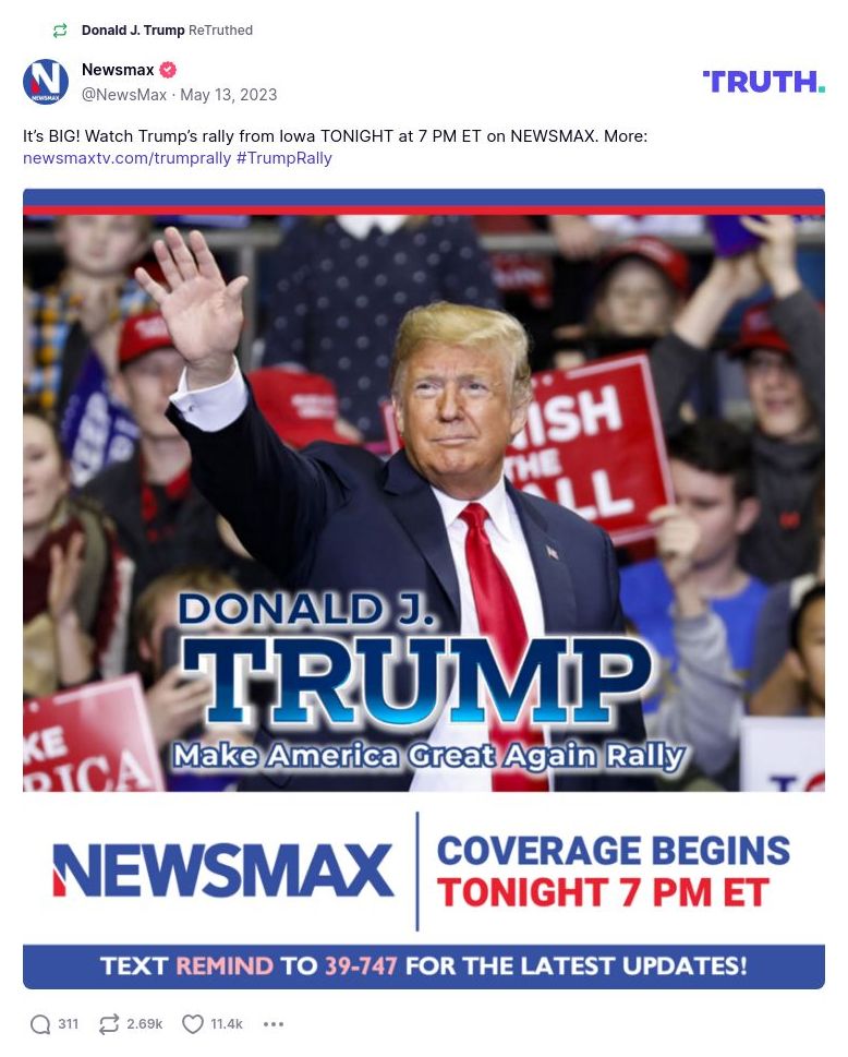 Post image from Donald Trump