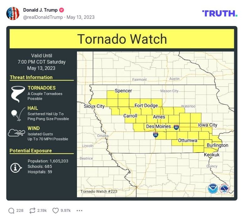 Post image from Donald Trump