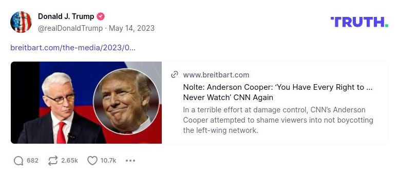 Post preview from Donald Trump