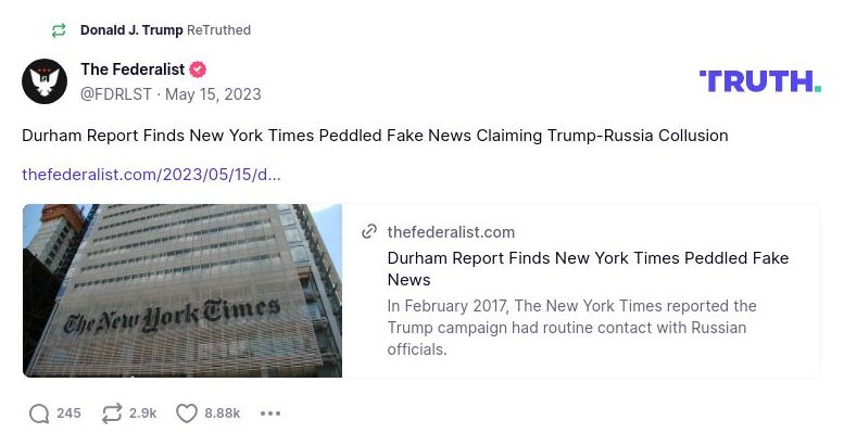 Post image from Donald Trump