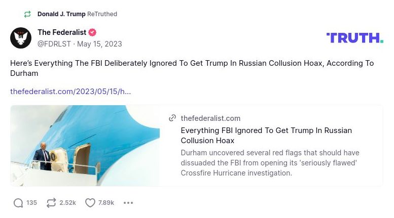 Post image from Donald Trump