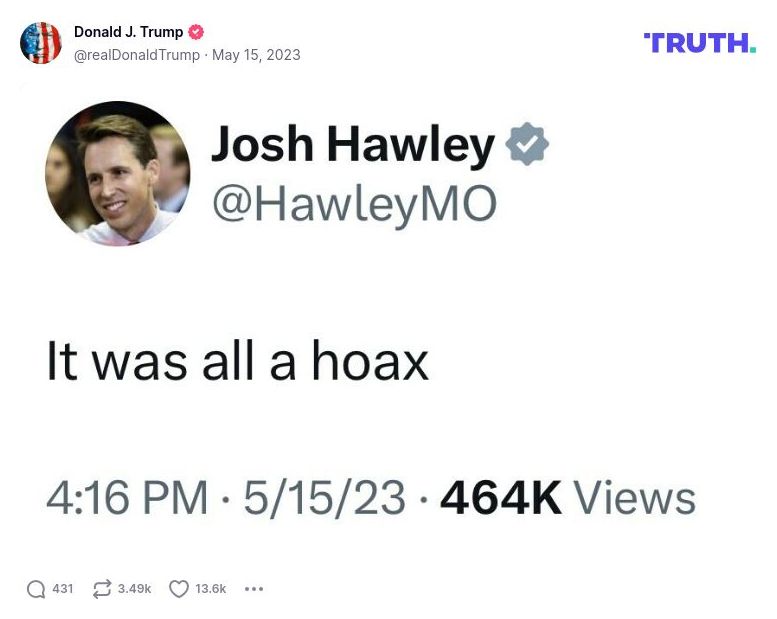 Post image from Donald Trump