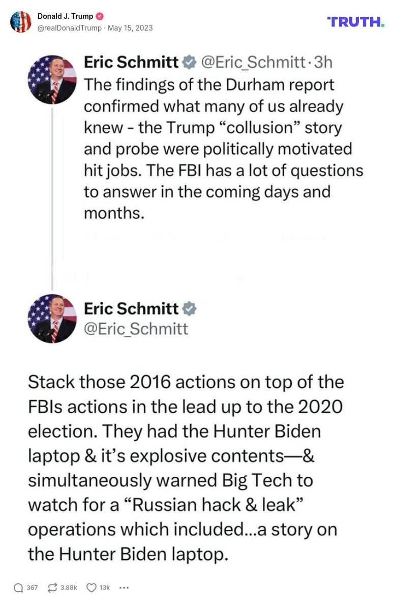 Post image from Donald Trump