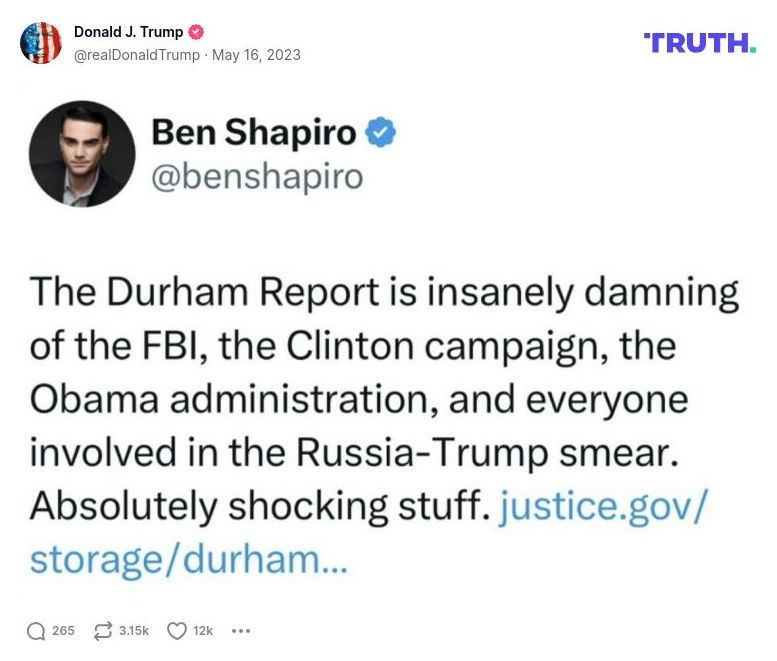 Post image from Donald Trump