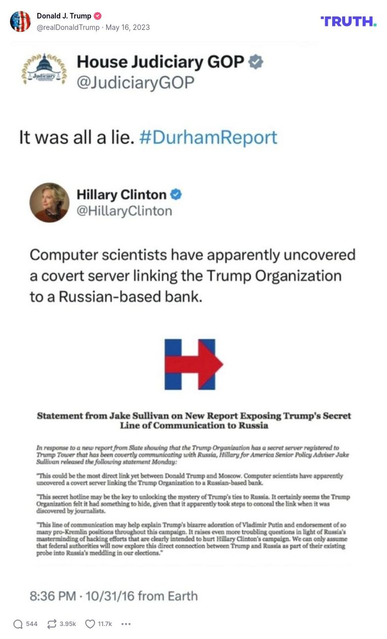 Post image from Donald Trump