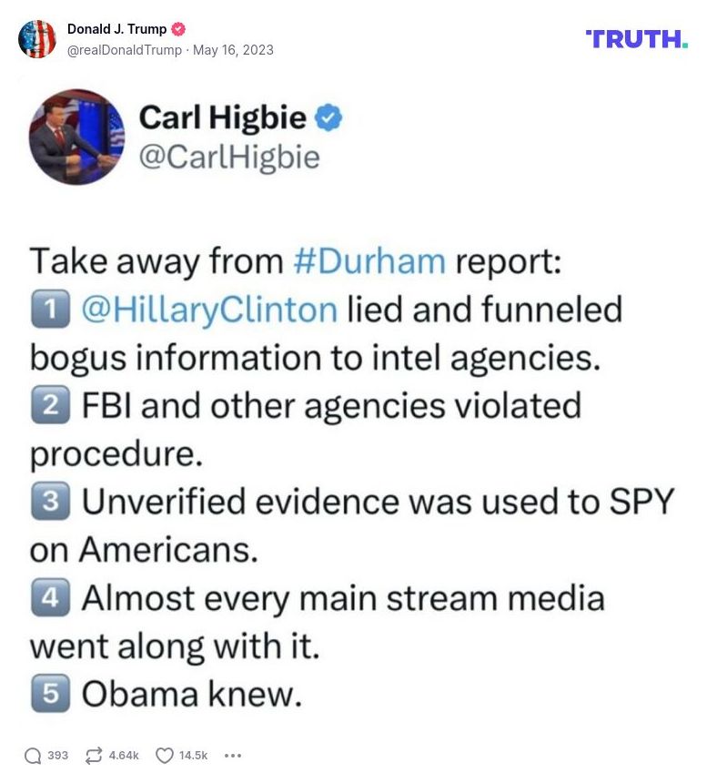 Post image from Donald Trump