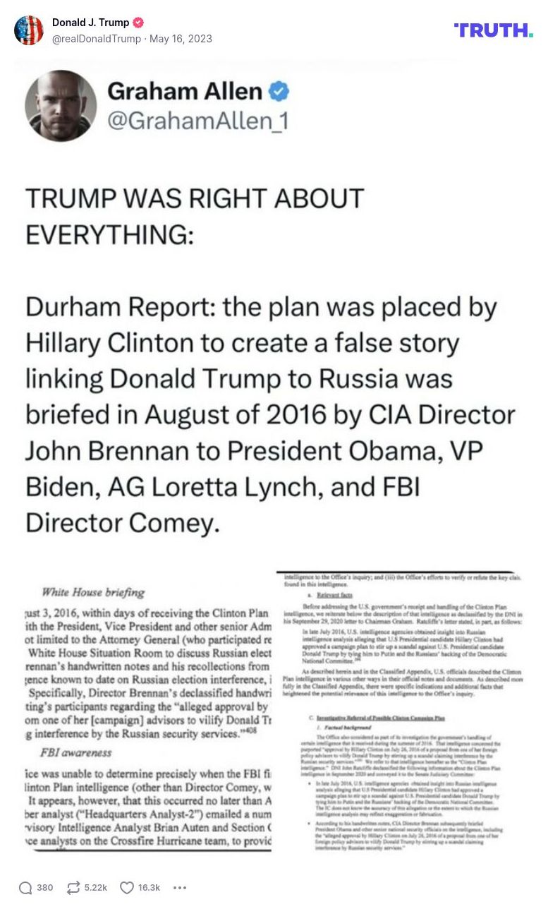 Post image from Donald Trump