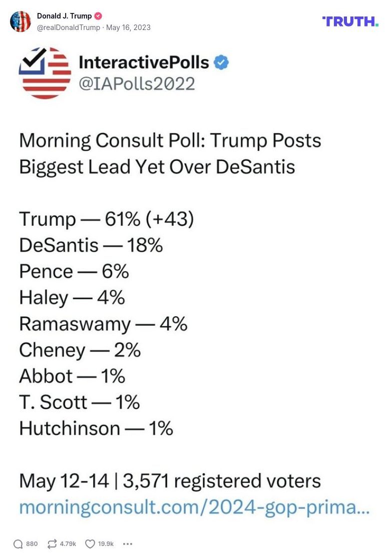 Post image from Donald Trump