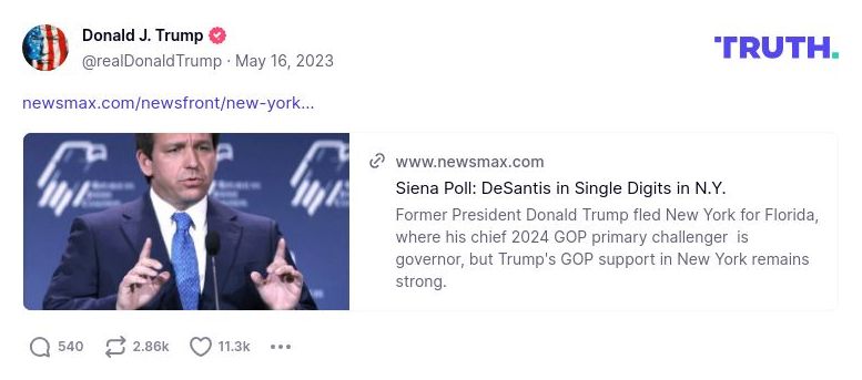 Post image from Donald Trump