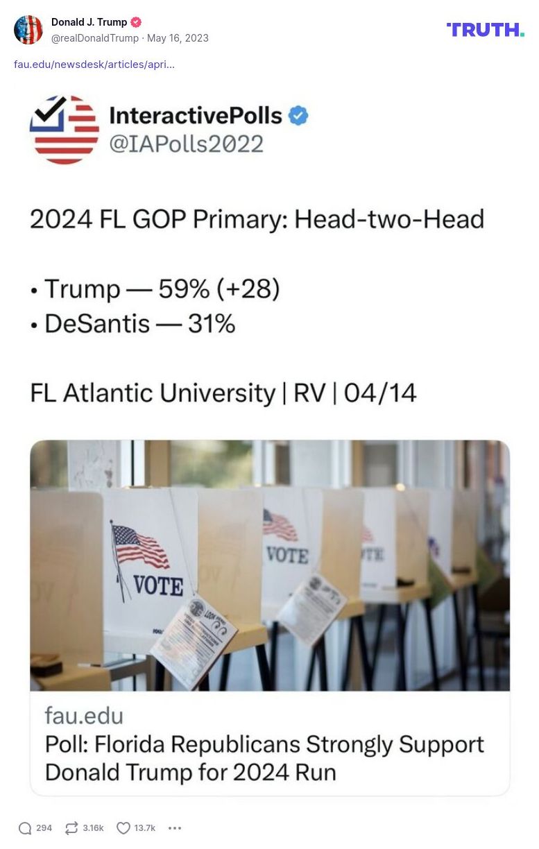 Post image from Donald Trump