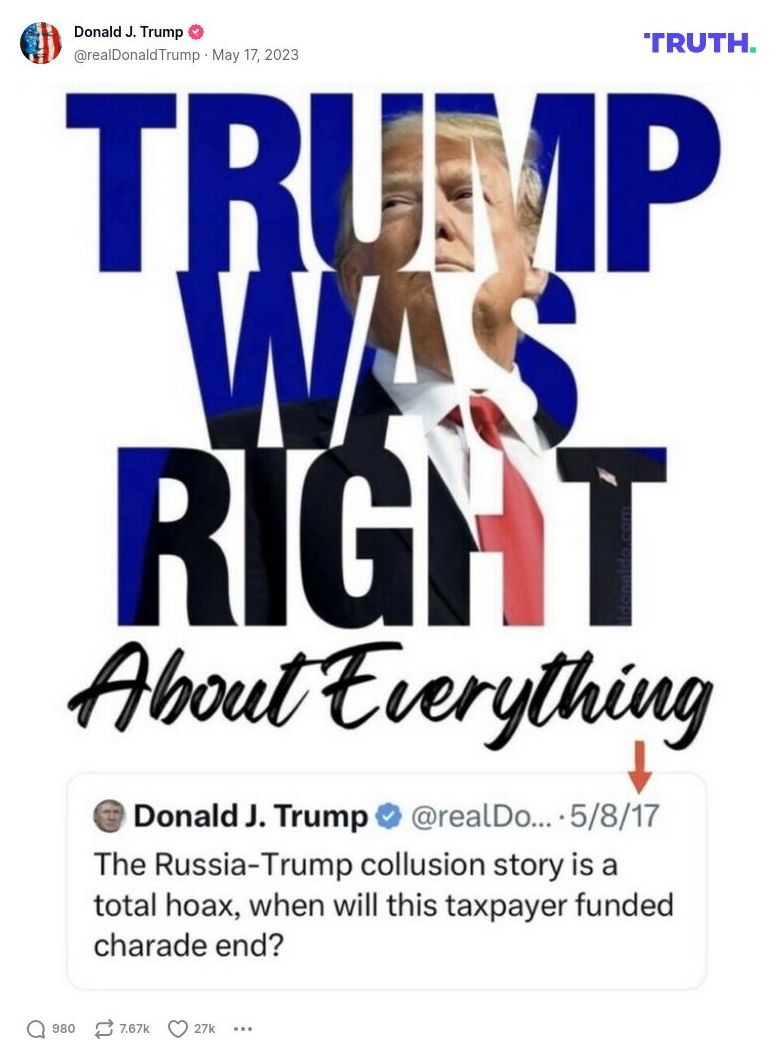 Post image from Donald Trump