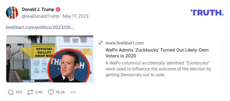 Post image from Donald Trump