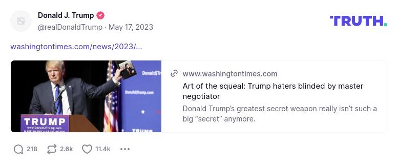 Post image from Donald Trump