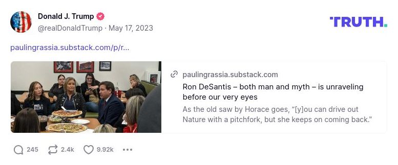 Post image from Donald Trump