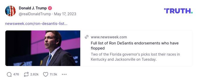 Post image from Donald Trump