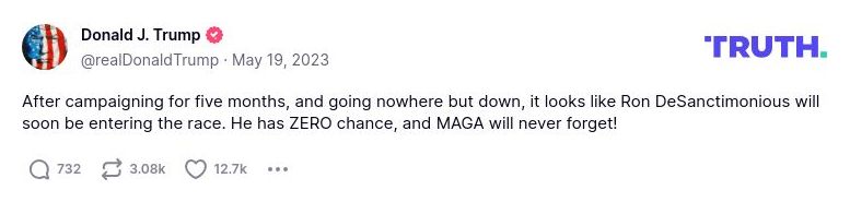 Post image from Donald Trump