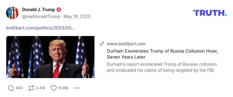 Post image from Donald Trump