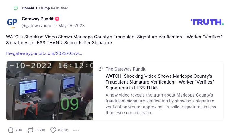 Post image from Donald Trump