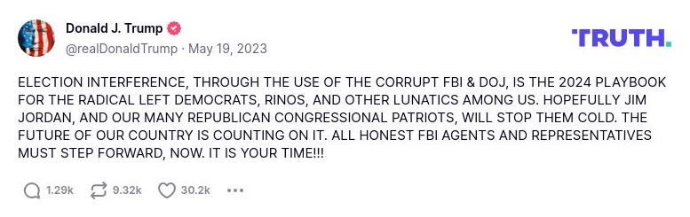 Post image from Donald Trump