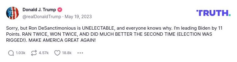 Post image from Donald Trump