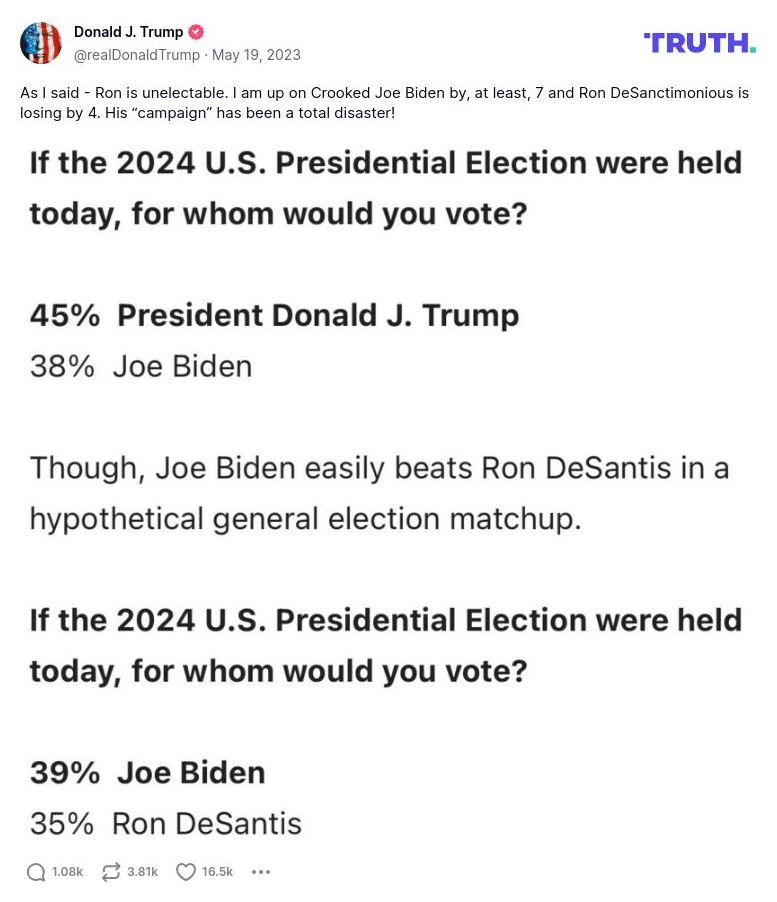 Post image from Donald Trump