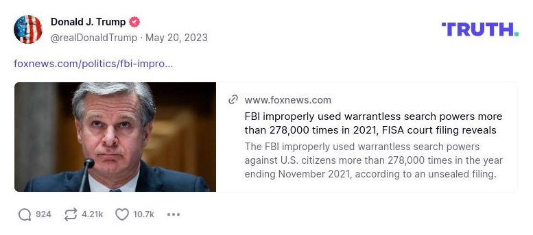 Post image from Donald Trump