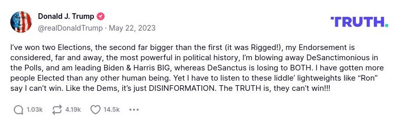 Post image from Donald Trump