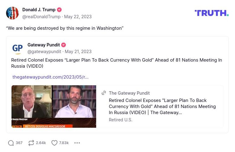 Post image from Donald Trump