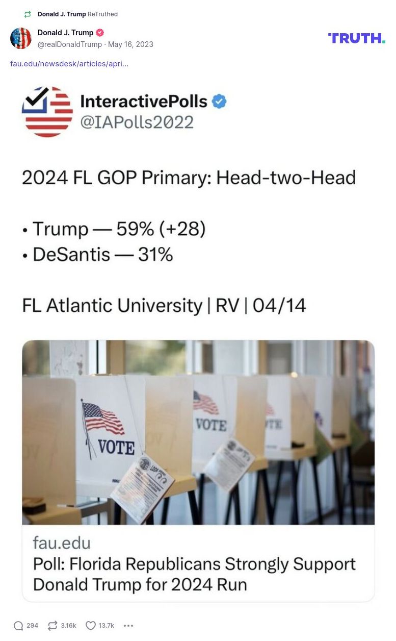 Post image from Donald Trump