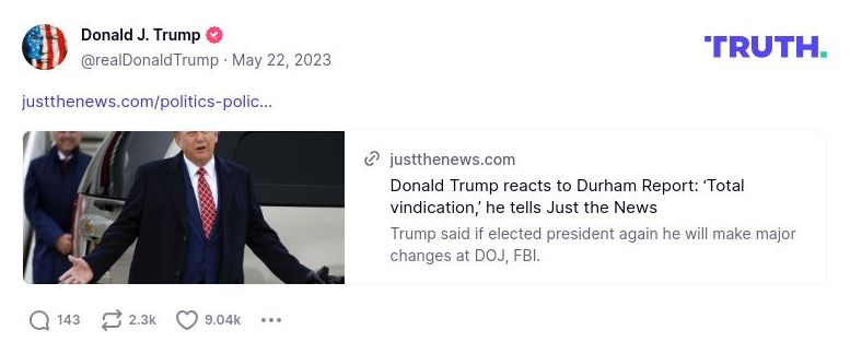 Post image from Donald Trump