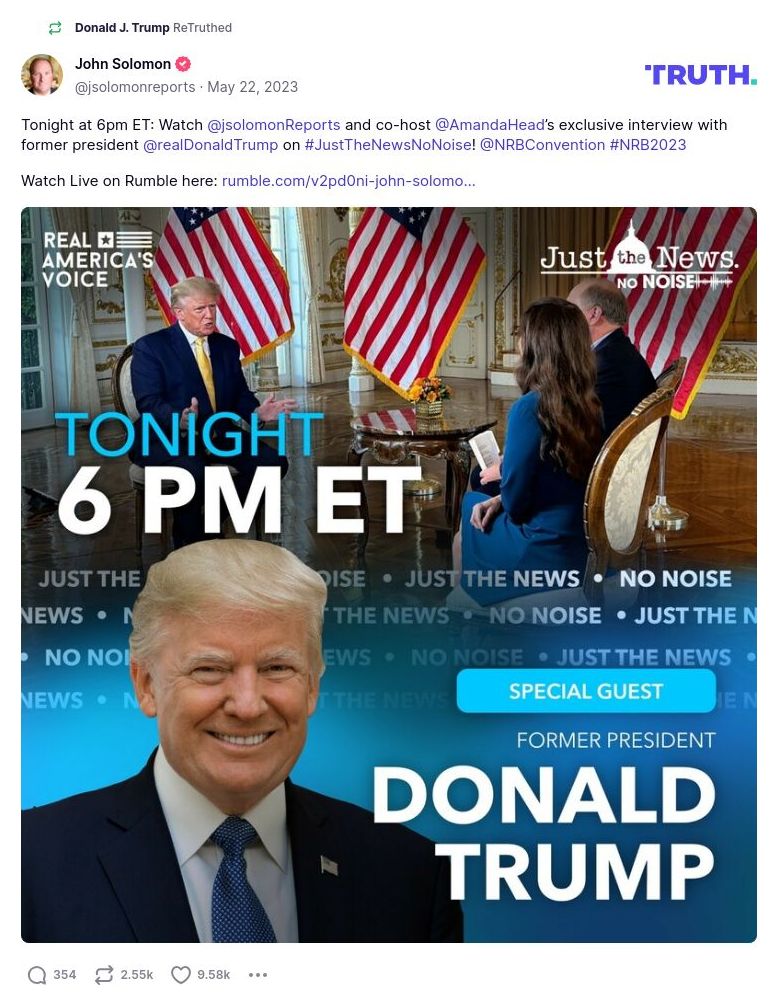 Post image from Donald Trump