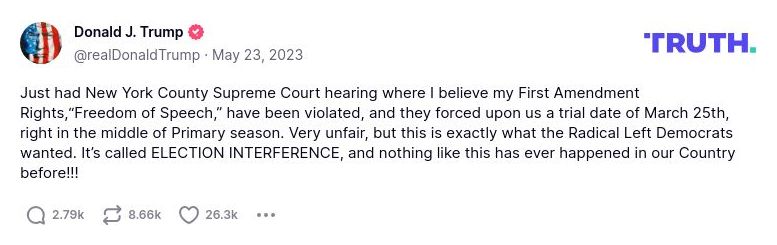 Post image from Donald Trump