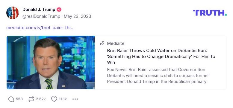 Post image from Donald Trump