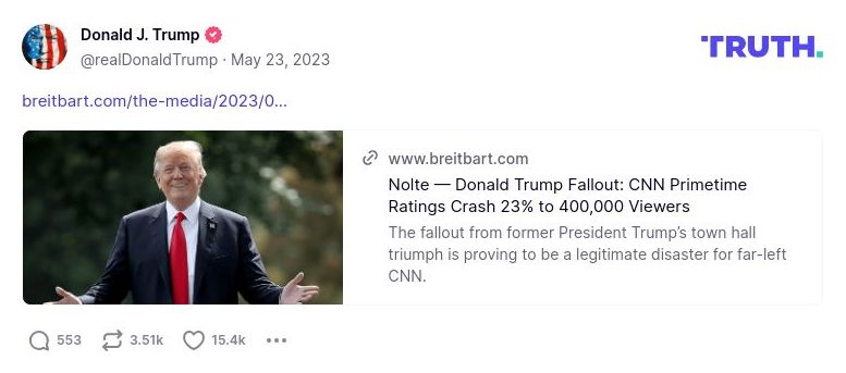 Post preview from Donald Trump