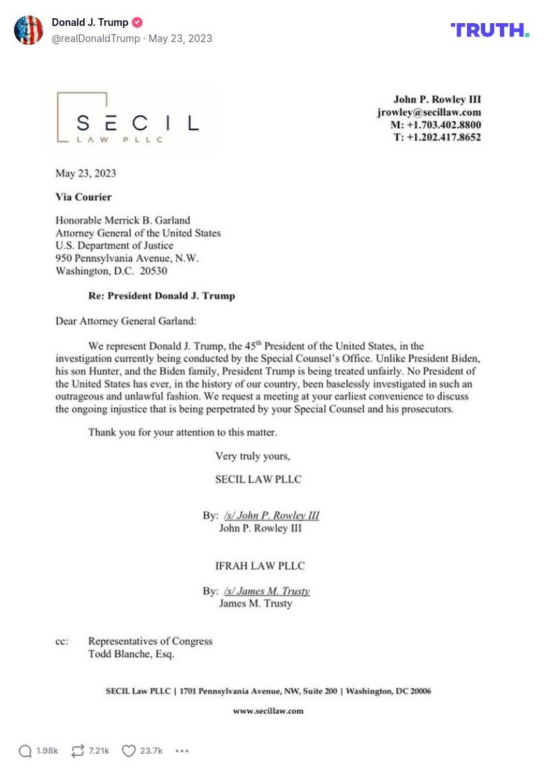 Post image from Donald Trump