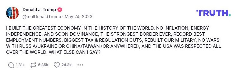 Post preview from Donald Trump