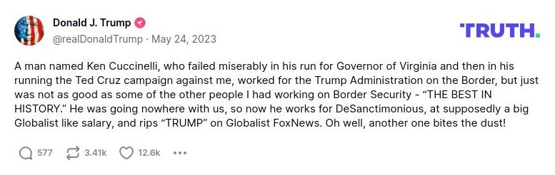 Post image from Donald Trump