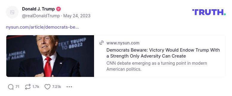 Post image from Donald Trump