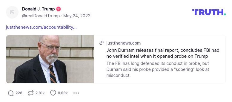 Post preview from Donald Trump