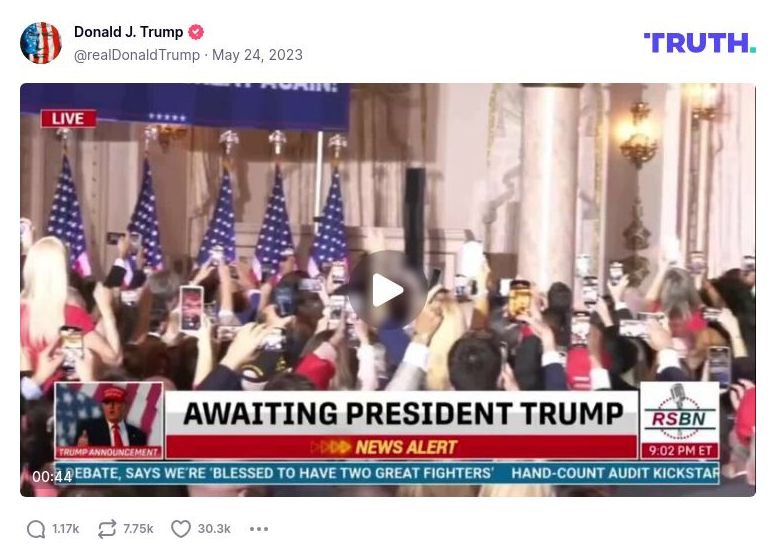 Post image from Donald Trump