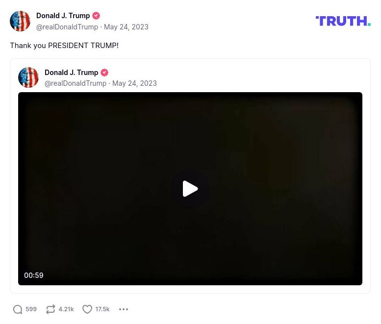 Post image from Donald Trump