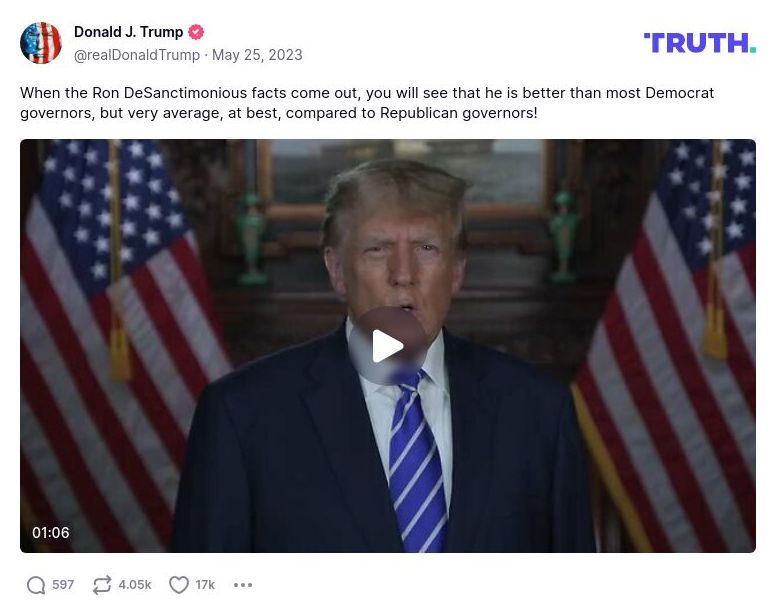 Post image from Donald Trump