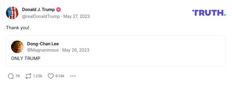 Post image from Donald Trump