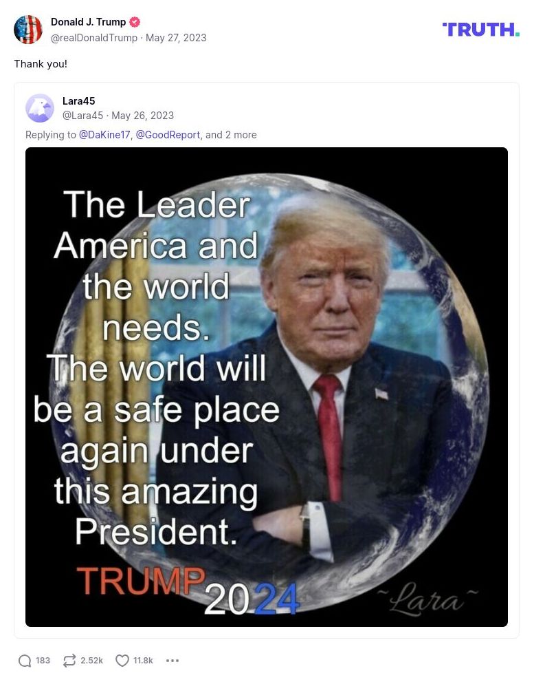 Post image from Donald Trump